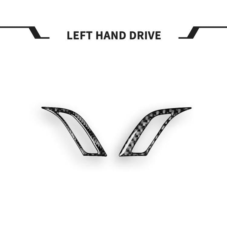 Dashboard air vent trim stickers, carbon-fiber look, left-hand drive, pair of pieces