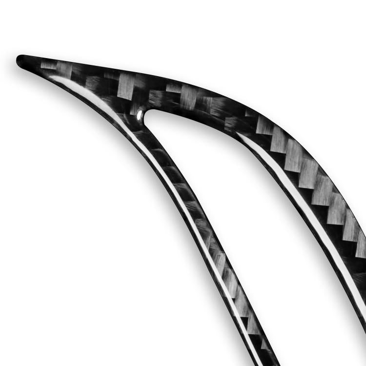Carbon-fiber look air vent trim sticker, curved edge detail for dashboard knob