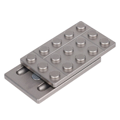 Stainless steel magnetic push card decompression toy with raised circular studs