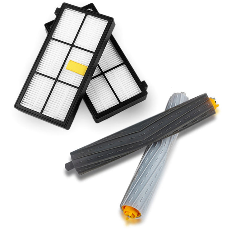 Robot vacuum filter frames and gray roller brush pair