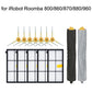 Robot vacuum accessory set with multiple side brushes, filter panel, and roller brushes