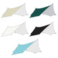 Set of octagonal canopy tents shown in multiple colors with attached light gray side panels