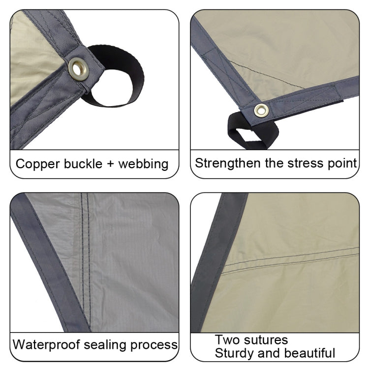 Close-up details of canopy tent attachment points with reinforced seams and webbing