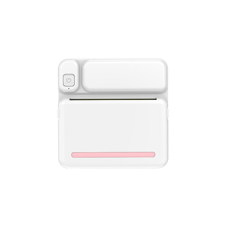 White inkless pocket printer with pink status bar