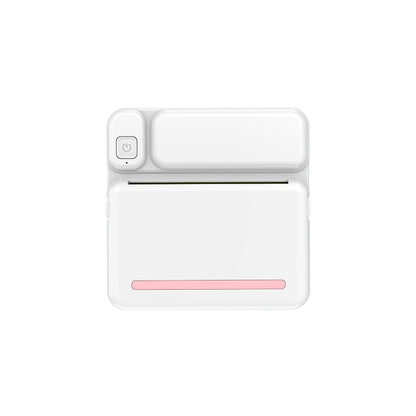 White inkless pocket printer with pink status bar