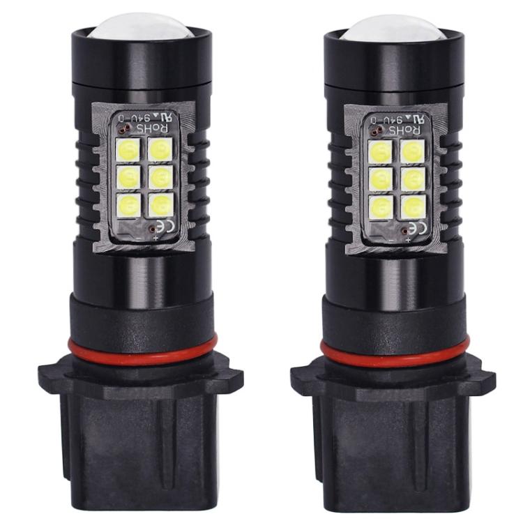 Black P13W LED fog lamp bulb with red ring, multi-LED panel