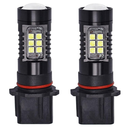 Black P13W LED fog lamp bulb with red ring, multi-LED panel