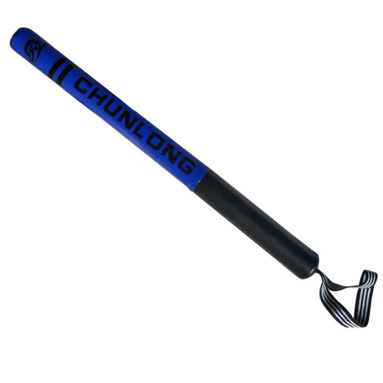 Boxing sanda foam stick target, dark blue with black handle and striped lanyard
