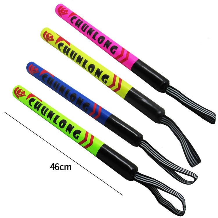 Set of boxing sanda foam stick targets with black handles, pink, yellow, green, and blue