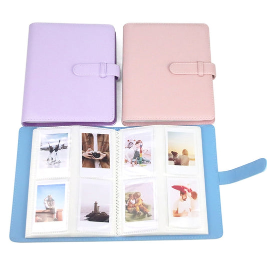 CAIUL 3 Inch PU Leather Photo Album Photo Collection Commemorative Book, Cherry Pink, Clove Purple, Qingkong Blue