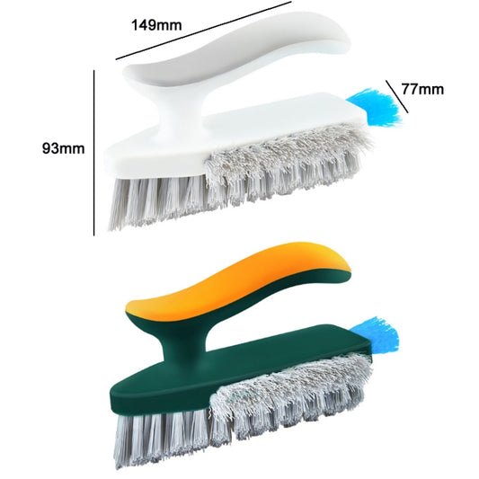 Bathroom Floor Corner Crevice Cleaning Brush, White Gray, Yellow Green