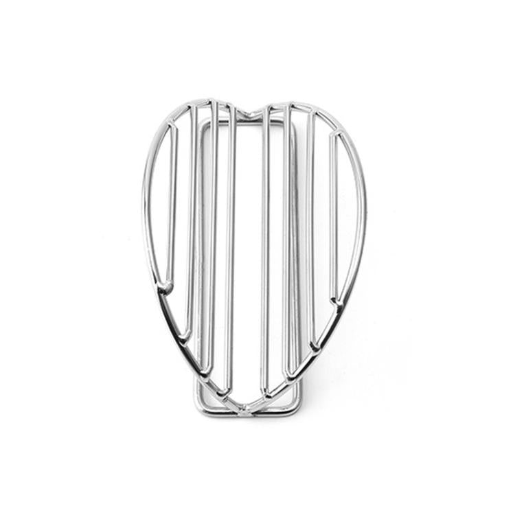 Stainless steel V-shaped pancake rack, single-layer stand with curved wire dividers