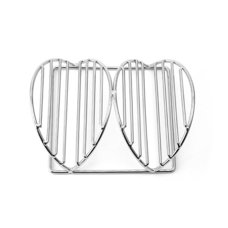 Stainless steel V-shaped pancake rack, two-cup stand with curved wire dividers