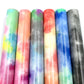 Multi-color watercolor tie-dye heat transfer vinyl rolls, pink, green, blue, purple, and gray