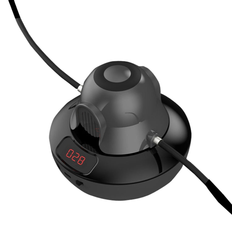 Black automatic skipping counter machine with display and rope connectors