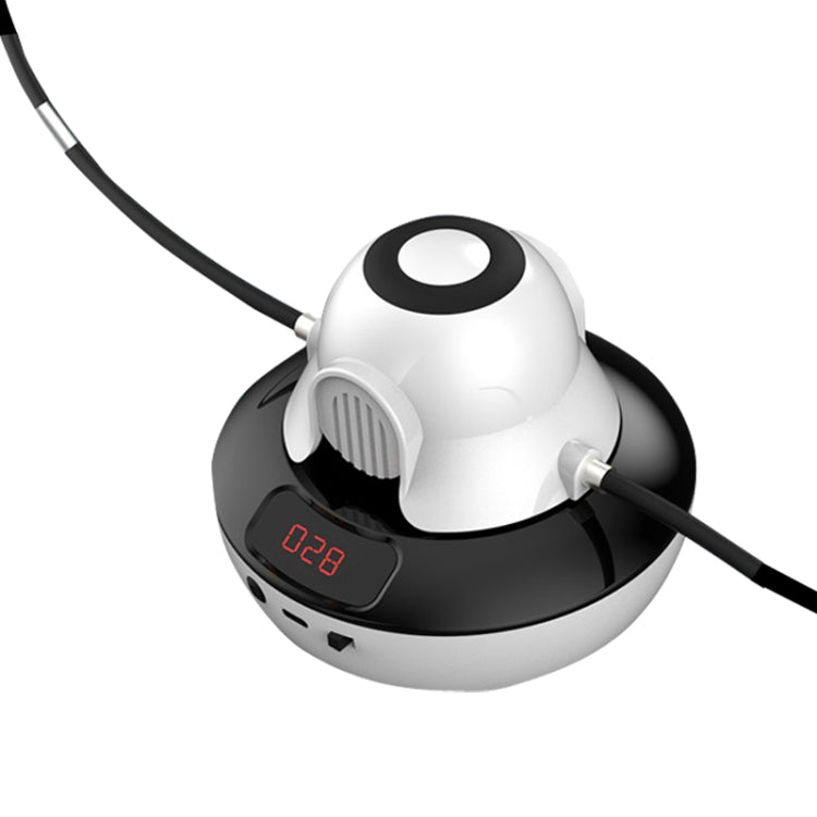 White automatic skipping counter machine with display and rope connectors
