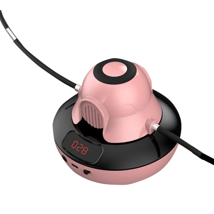 Pink automatic skipping counter machine with display and rope connectors