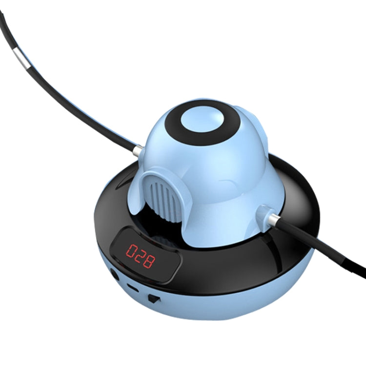 Light blue automatic skipping counter machine with display and rope connectors