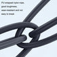 Black PU-wrapped nylon skipping rope with looped cord and rope ends