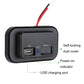 Black charger panel with PD USB-C port, QC3.0 port, dust cover and power-on indicator