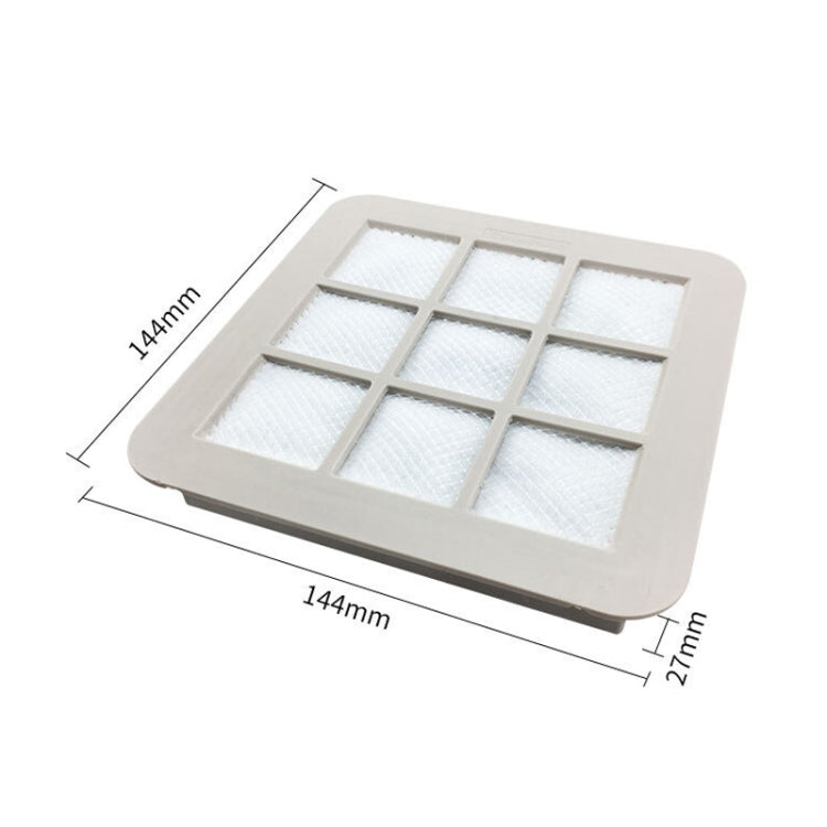 Square sponge filter with nine foam sections, gray border