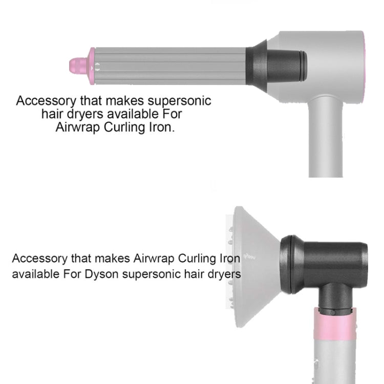 Hair curling attachment for a hair dryer, long rose barrel with dark parts
