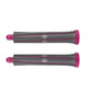 Pair of long curling barrels, rose pink ends with dark gray outer shells