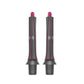 Pair of tall curling adapters, dark gray with rose pink top tips