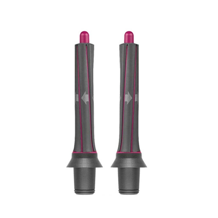 Pair of tall curling adapters, dark gray with rose pink top tips