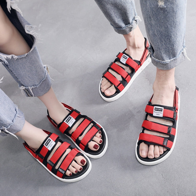 Men red-and-black open-toe dual-strap slide sandals with cushioned footbed
