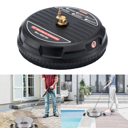 Round floor scrubber high-pressure cleaner, black circular brush head with brass fitting