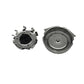 Two circular razor blade components with black cutter mount