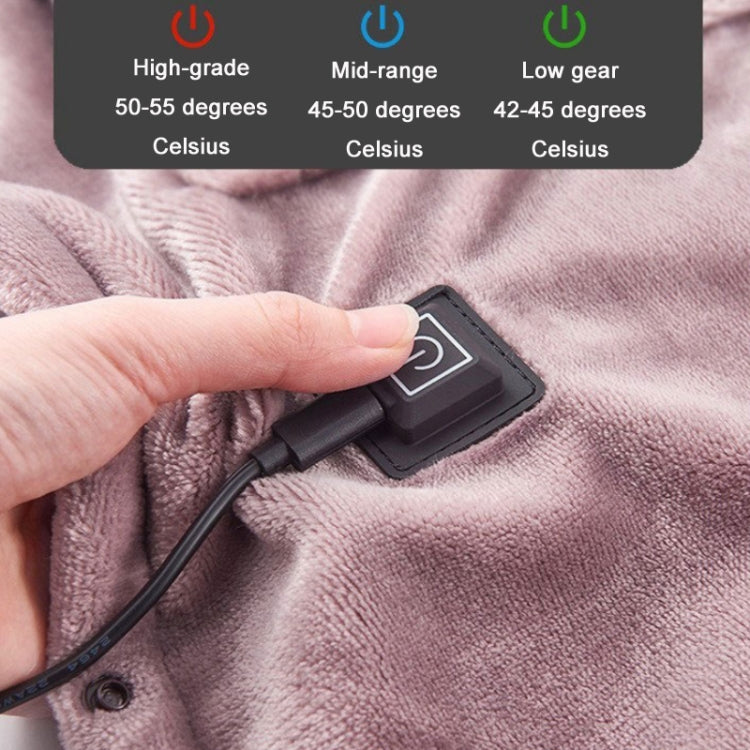 USB electric heating blanket controller on soft fabric with visible power settings