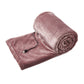 Rolled portable USB electric blanket, dusty pink with controller cord and plug