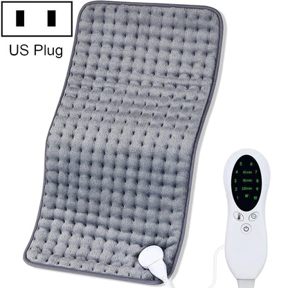 Electric heated blanket, gray quilted fabric with US plug controller display