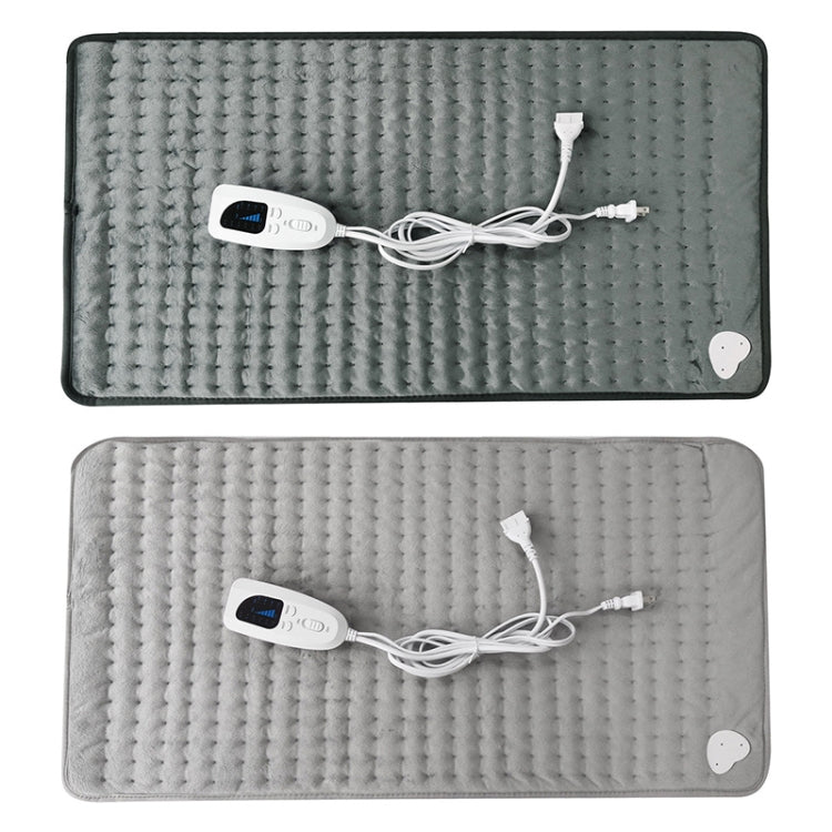 Heating pad blanket with controller and cord shown in dark gray and light gray