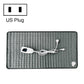 Electric heating pad blanket in dark gray with controller and cord, rectangular 60x30cm
