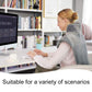 Electric heated shoulder and neck guard, light gray, worn over shoulders and neck