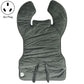 Heated shoulder and neck guard vest in dark gray with tie waist and small control module