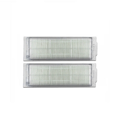 Vacuum cleaner HEPA-style filters, two rectangular units in clear housing