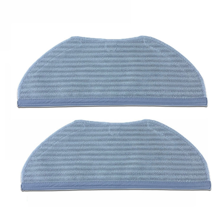 Two blue semicircle microfiber cleaning pads for robot vacuum