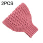 Wool-knit headband ear warmer, pink, wide triangle shape