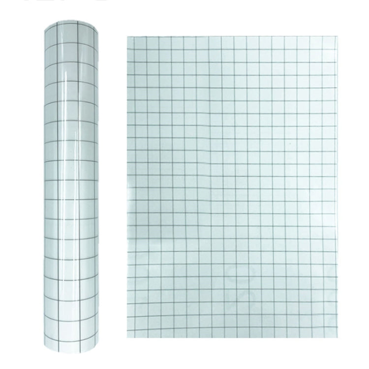 Clear lattice positioning transfer film roll with dark gray grid lines on transparent PVC