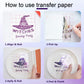 Clear transfer grid film and white backing showing alignment, pickup, peel, finish steps
