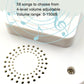 White doorbell speaker grille holes with mounting screw and top cover partially visible