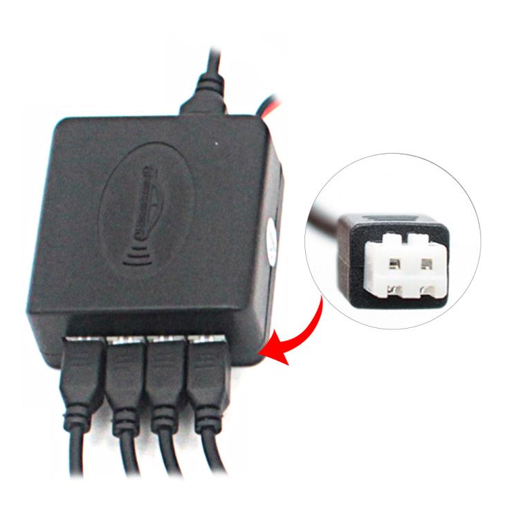 Car parking sensor control module close-up with multi-pin connector and cable leads
