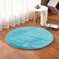 Blue round plush pet electric heating pad with soft fuzzy pile