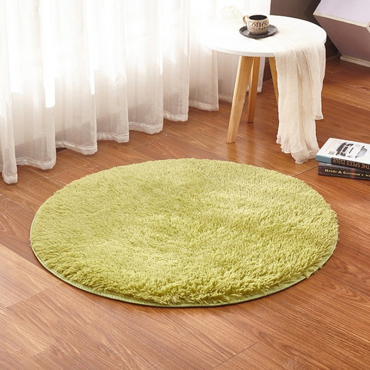 Green round plush pet electric heating pad, soft shag style