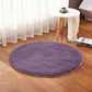 Purple round plush pet electric heating pad with stitched edge
