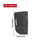 Carbon-fiber style center cup cover sticker, rounded rectangular, black